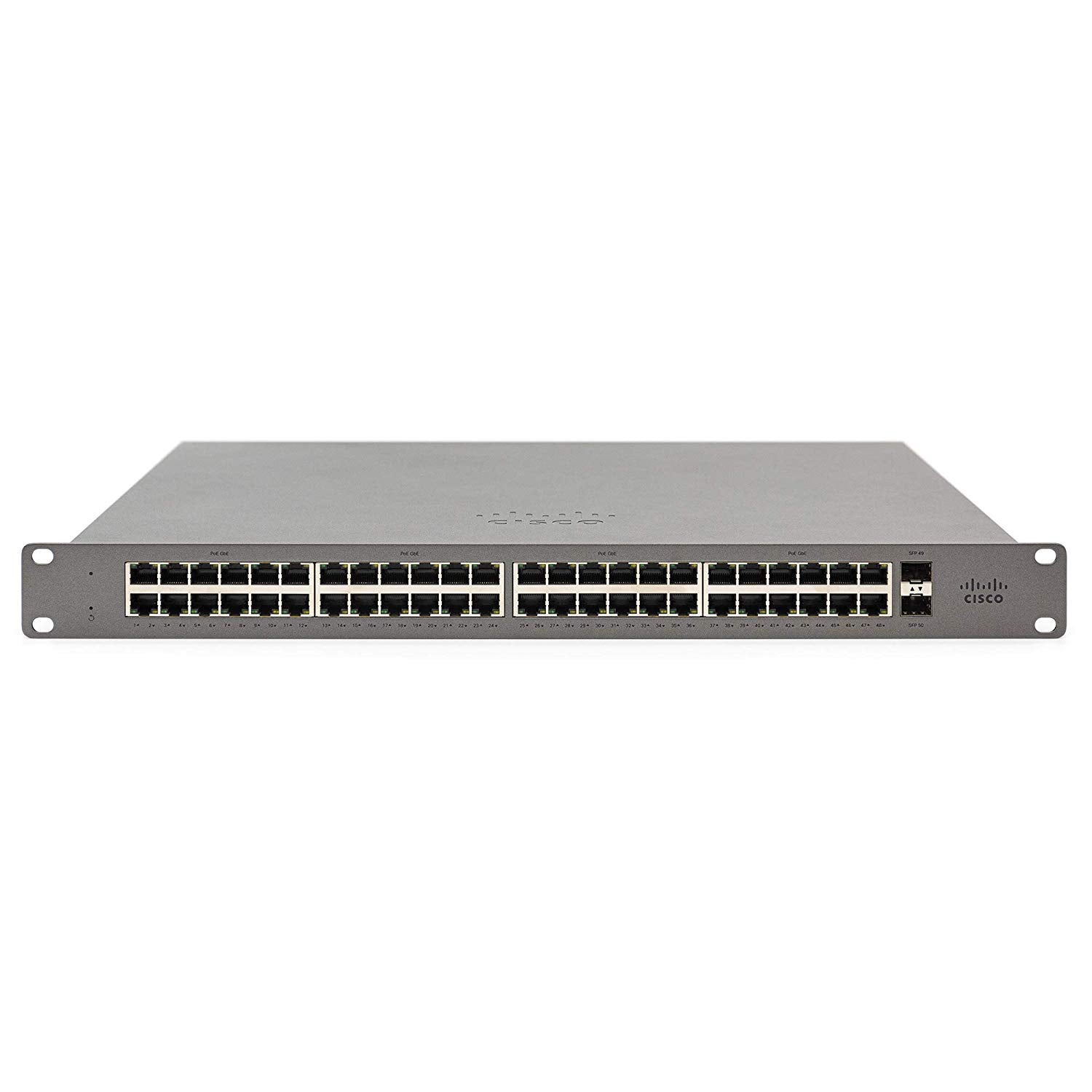 Meraki Go 48 portu mākoņpārvaldīts (PoE) tīkla slēdzis — GS110
